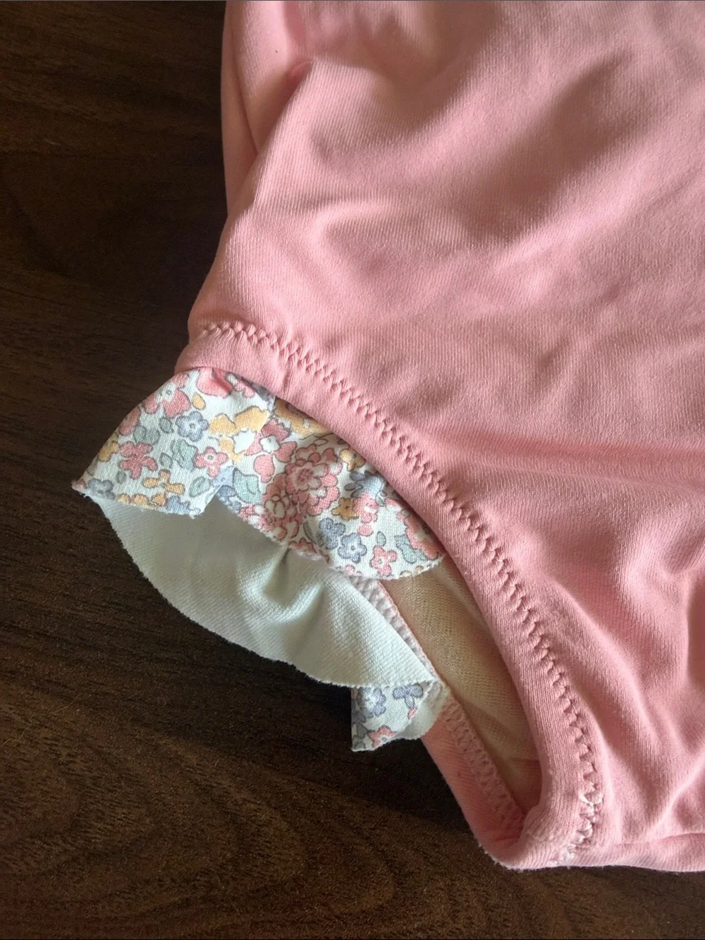 babycottons Pink Girls Floral-Trim One-Piece Swimwear